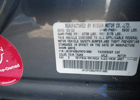 2023 Nissan Ariya Engage+ z USA, uszkodzony, nr VIN JN1DF0BB4PM701886